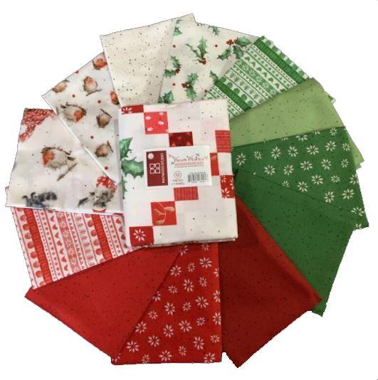 Warm Wishes Fat Quarter Bundle with Panel by Hannah Dale from Maywood