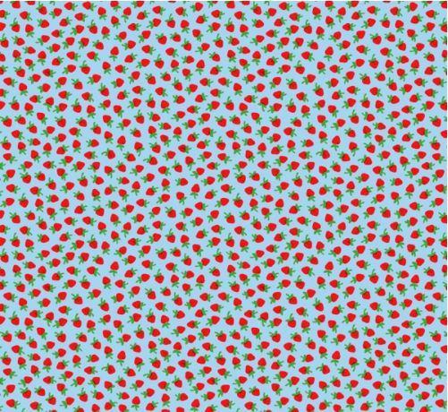 Sugarcube Mini Strawberries Blue From Windham Fabrics