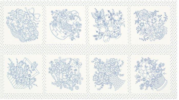 Baskets Of Blooms Evening Panel By Darlene Zimmerman