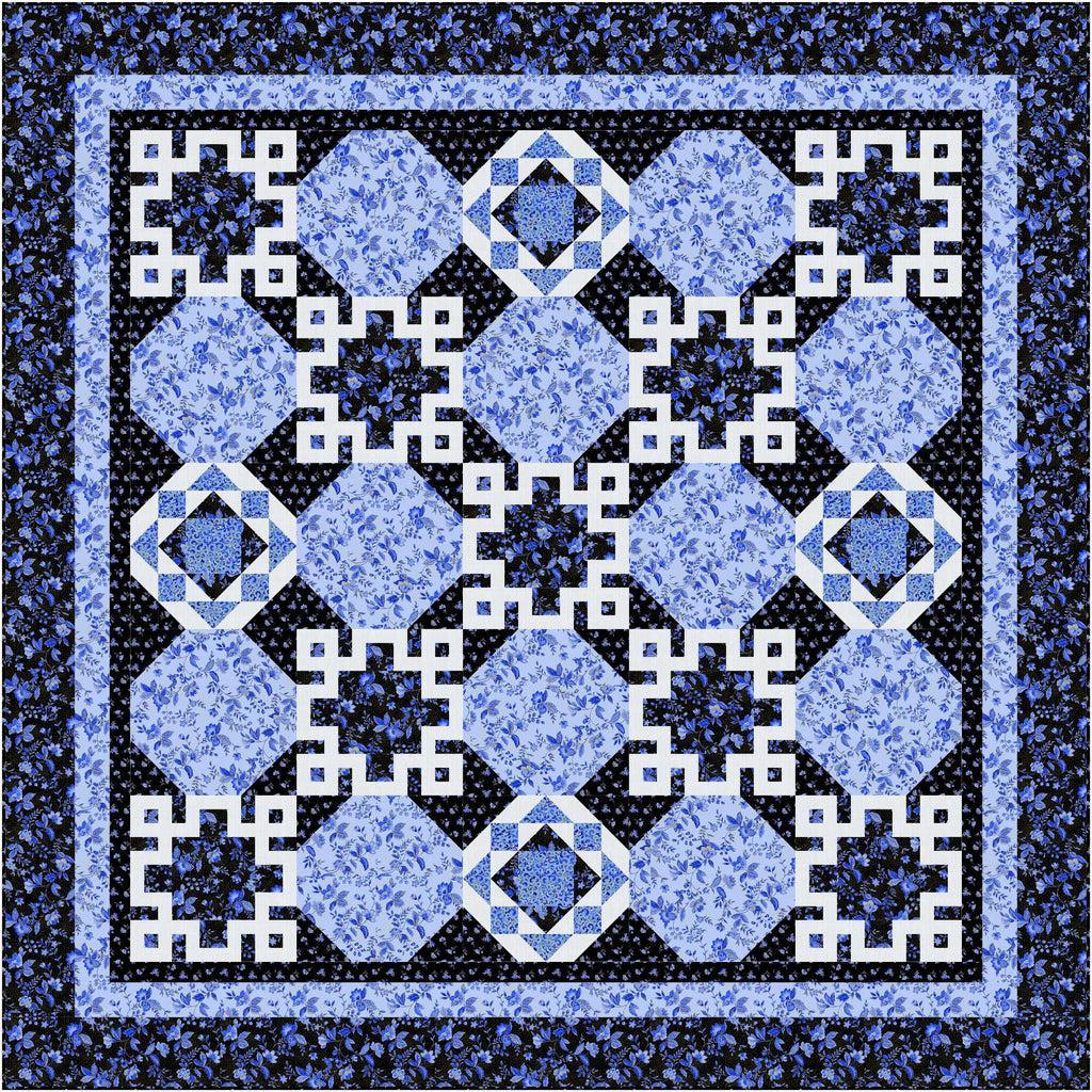 Knotted Maze Quilt Kit Featuring Fleur Metallics