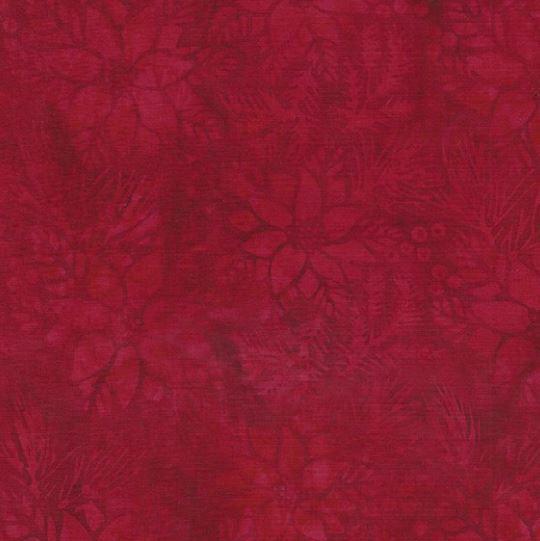 Holly Holiday Poinsettia  Cherry From Island Batik