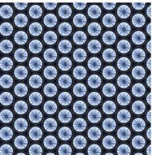 Tadashi Circle Daisies Blue  By P&B Textiles