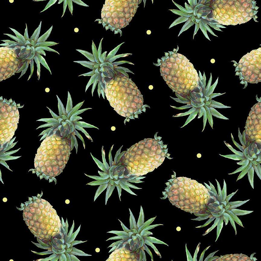 Fruit For Thought Pineapple Black From Blank Quilting Corp
