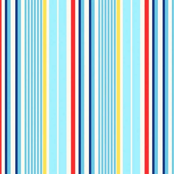 Beach Baby Stripe Blue By Retro Vintage For P&B Textiles