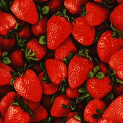 Market Place Strawberries by Oasis Fabrics