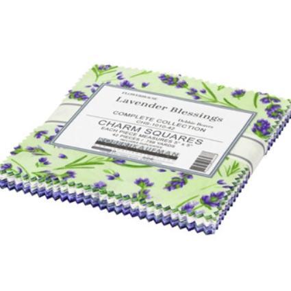 Lavender Blessings Charm Squares 5x5" by Debbie Beaves for Robert Kaufman