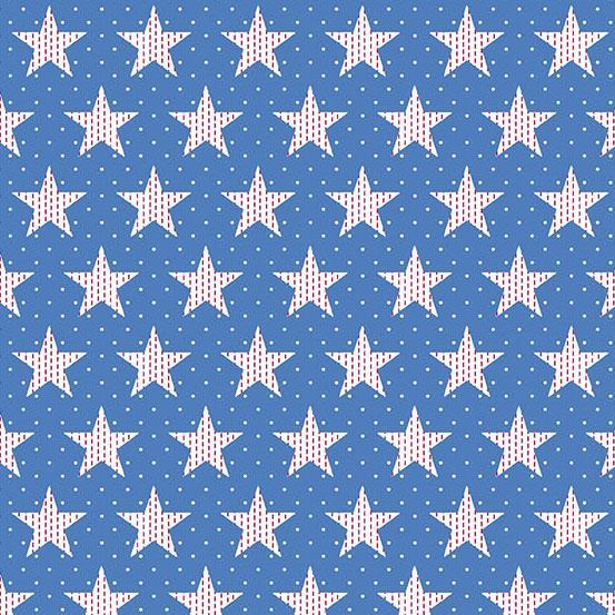 Star Spangled Stars Blue For Andover Fabrics