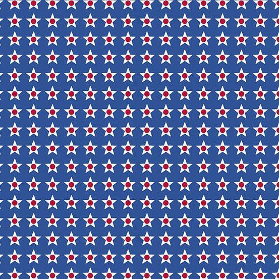 Star Spangled Small Stars Blue For Andover Fabrics