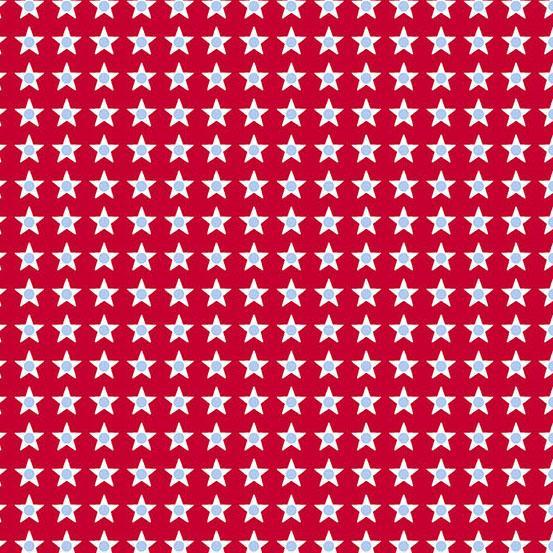 Star Spangled Small Stars Red For Andover Fabrics