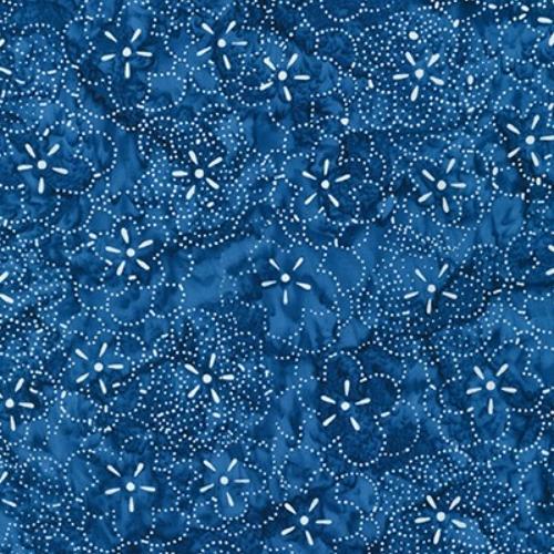 Kasuri Artisan Batiks: Florals Blue By Lunn Studios For Robert Kaufman