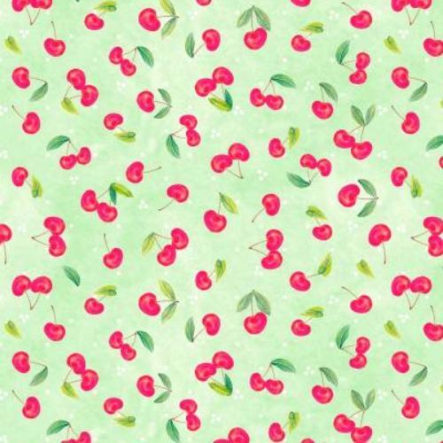 Squeeze The Day Cherry Green By Cynthia Coulter For Wilmington Prints