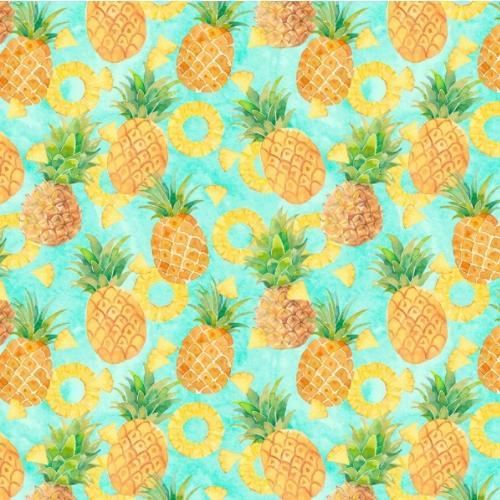 Squeeze The Day Pineapple Blue By Cynthia Coulter For Wilmington Prints