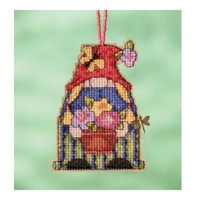 Garden Girl Gnome Counted Glass Bead Kit With Charm