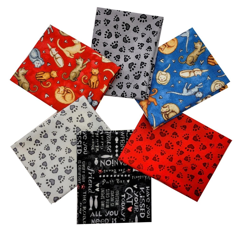 All You Need Is Love & A Cat Fat Quarter Bundle From Henry Glass