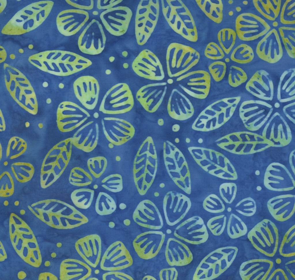 Bermuda Batiks Azure Small Flowers By Moda