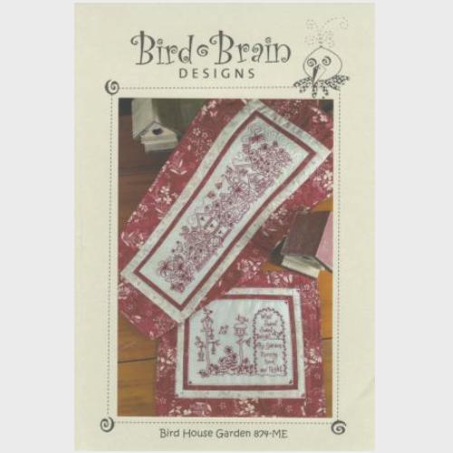 Bird House Garden Table Runner Machine Embroidery Pattern By Bird Brain Designs