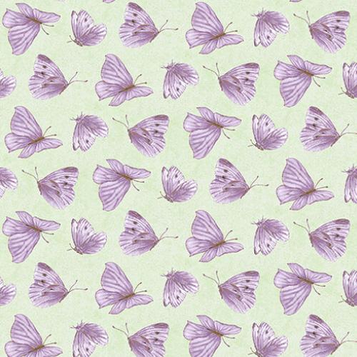 Lavender Garden Butterfly Green By Jane Shasky For Henry Glass