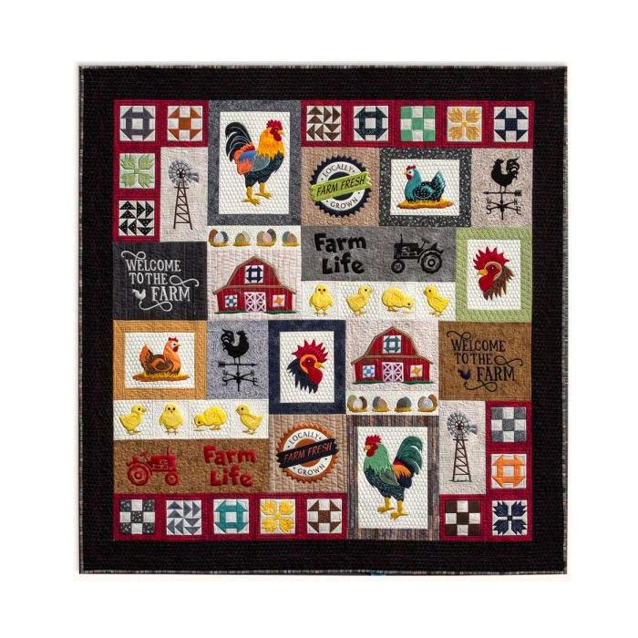 Farm Fresh Machine Embroidery Quilt Kit 