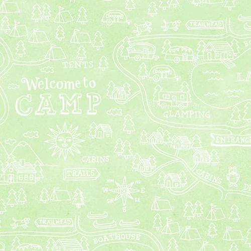 Wanderlust Words Light Green By Stephanie Peterson Jones For P & B Textiles