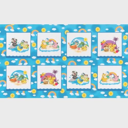 Sunny Days Pokemon Block Panel Blue By The Pokemon Co. For Robert Kaufman