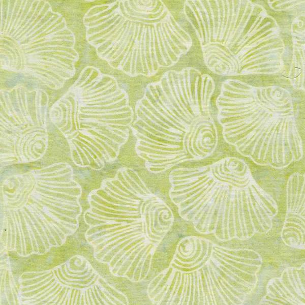 Tonga Twilight Batik Shell Petals Celery From Timeless Treasures