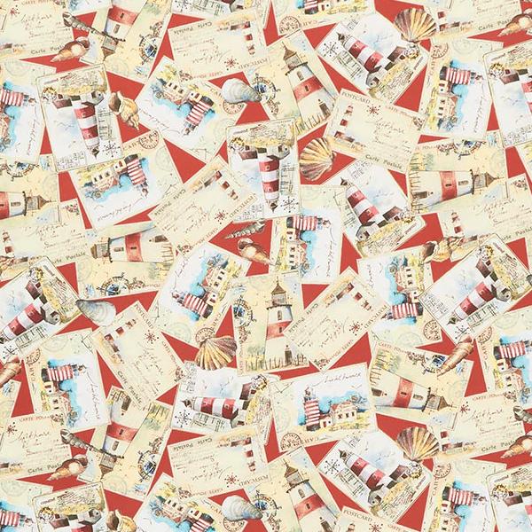 World Traveler Ship Ahoy Red By Michael Miller Fabrics