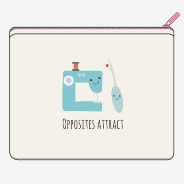 Opposites Attract Canvas Small Zipper Bag From Riley Blake