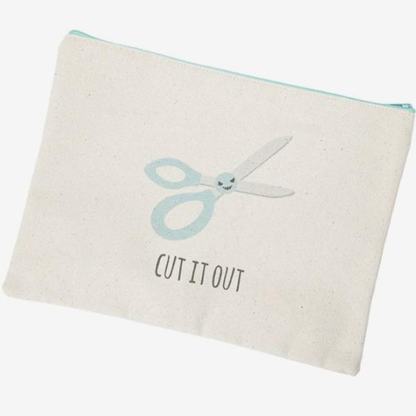 Cut It Out Canvas Small Zipper Bag from Riley Blake