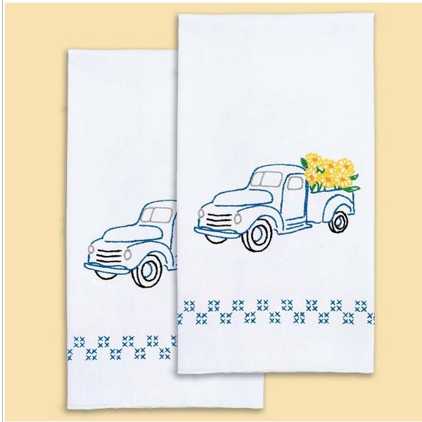 Flower Delivery Decorative Hand Towel Stamped for Cross Stitch & Embroidery