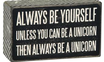 Box Sign:Be A Unicorn By Primitives By Kathy