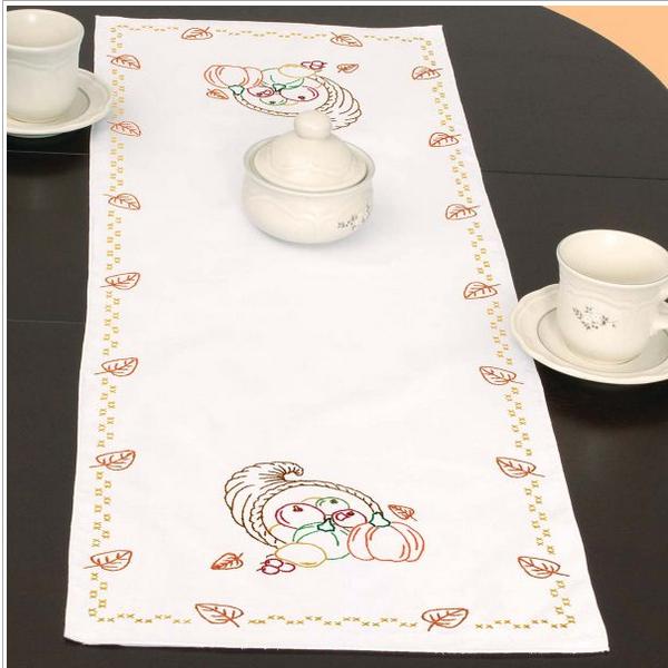 Cornucopia Table Runner Needlework from Jack Dempsey Needle Art