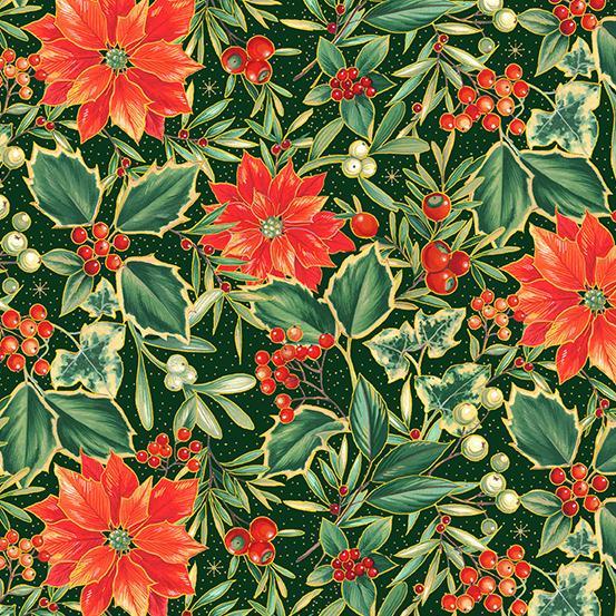 Festive Foliage Poinsettia Green By Andover