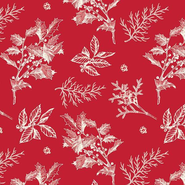 Old Fashioned Christmas Sprigs Red By My Mind'S Eye For Riley Blake Designs