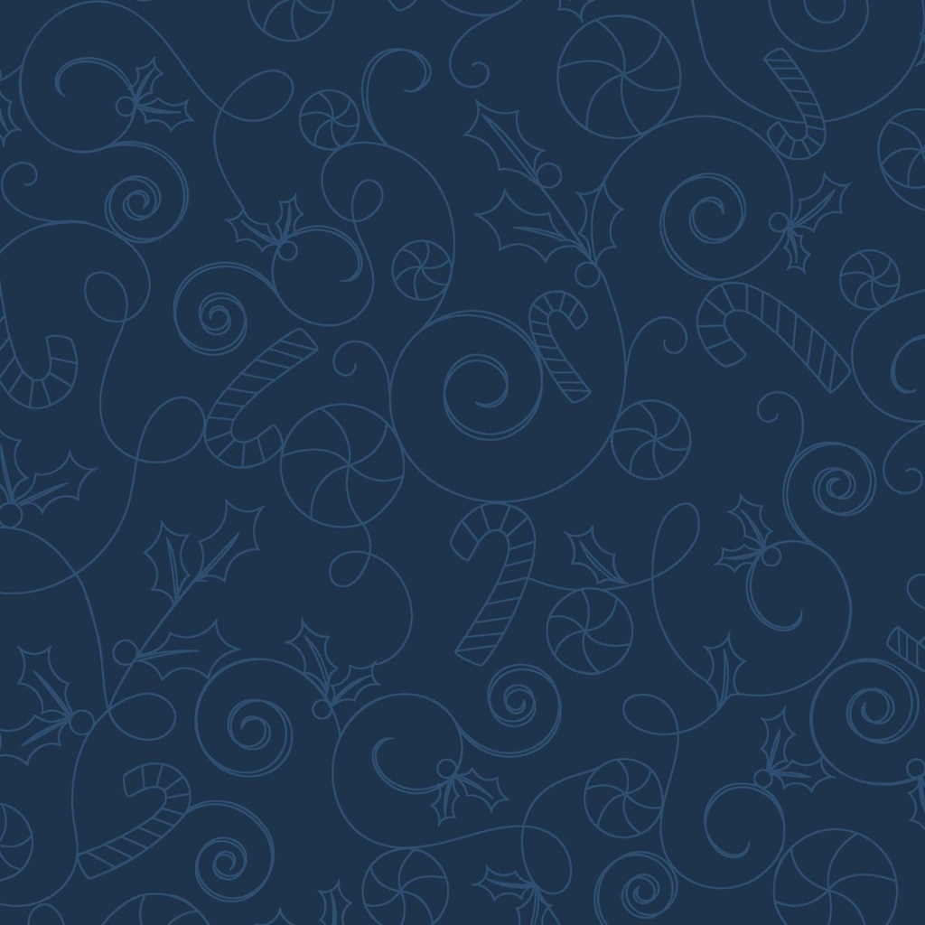 Cup Of Cheer Candy Scroll Navy By Kimberbell For Maywood Studio