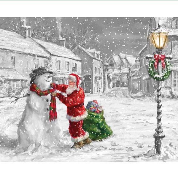 Picture A Christmas Santa's Snowman Panel from Riley Blake