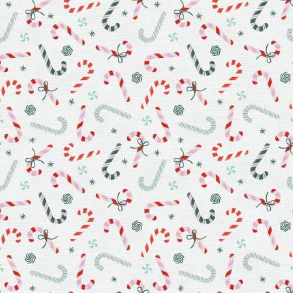 Christmas Nostalgia Candy Canes White By Angela Nickeas Collection For Paintbrush Studio