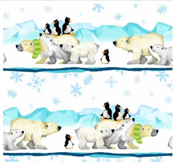  Burr The Polar Bear Pictorial Stripe White