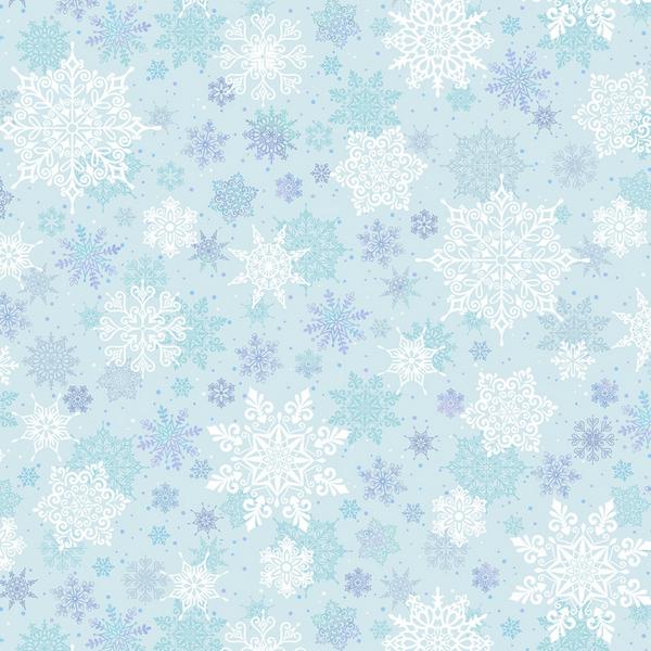 First Frost Snowflakes Aqua Wideback From Studio E