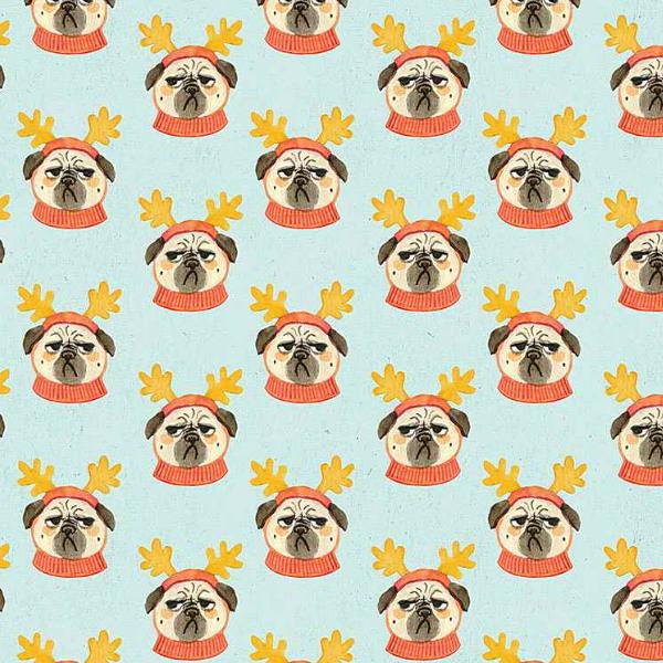 Bah Hum Pug Pug Life Multi By Dear Stella