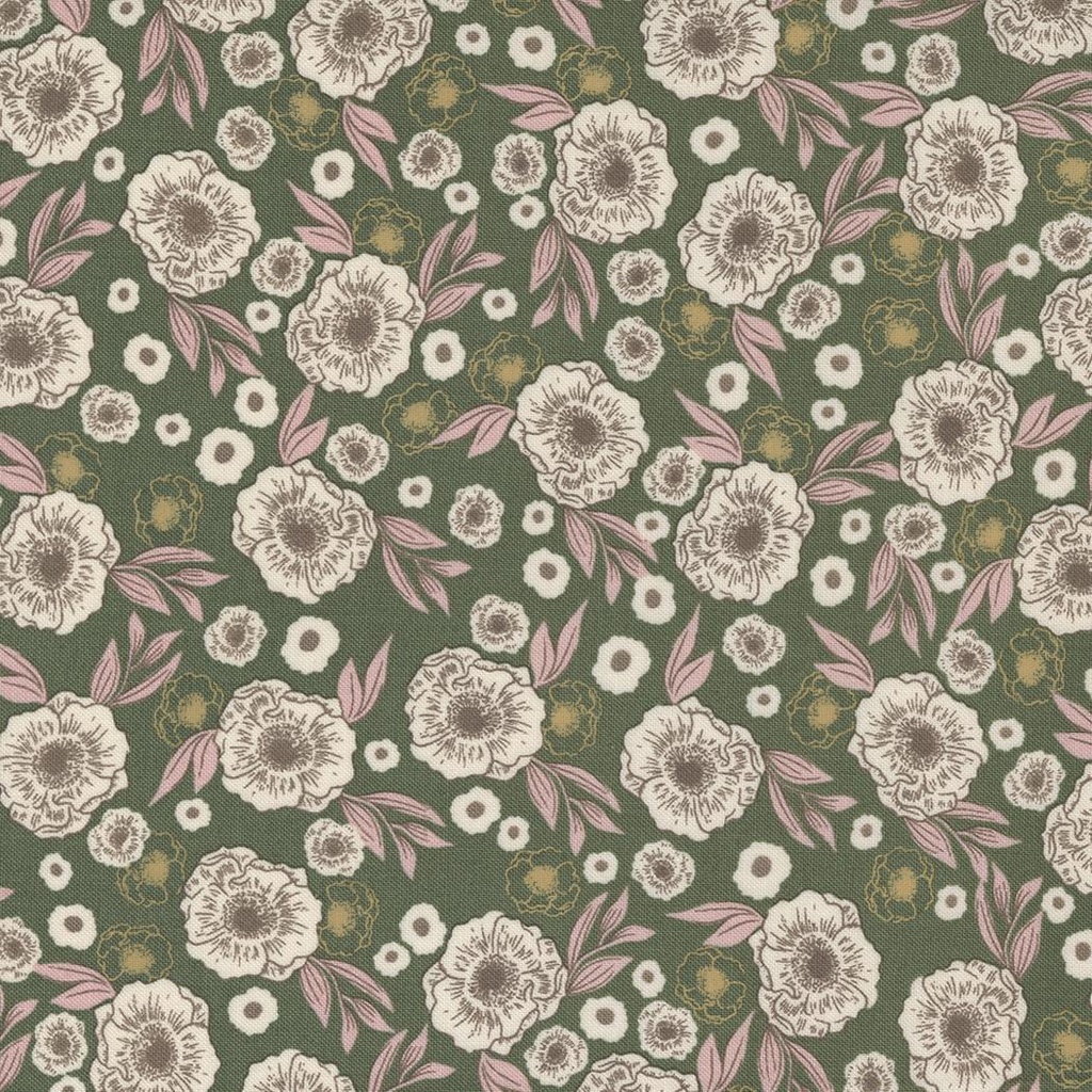 Slow Stroll Small Floral Pine by Fancy That Design House for Moda