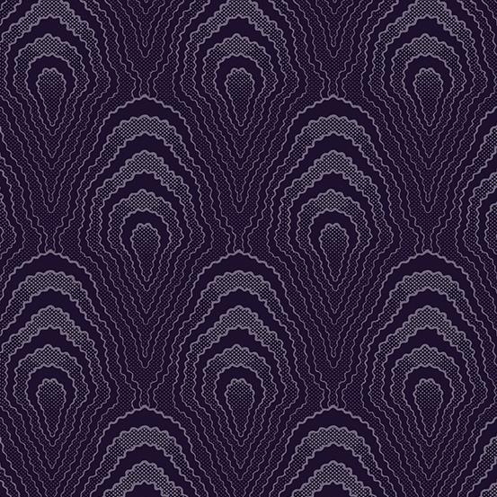 Reminiscence Moire Purple From Andover Fabric