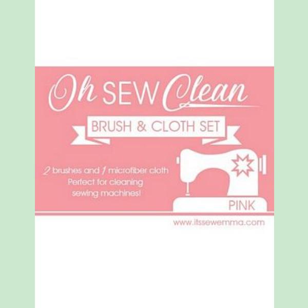 Oh Sew Clean Brush and Cloth Set Pink