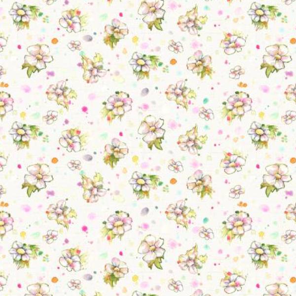 Boots & Blooms Small Floral Multi By Sillier Than Sally Designs For P & B Textiles