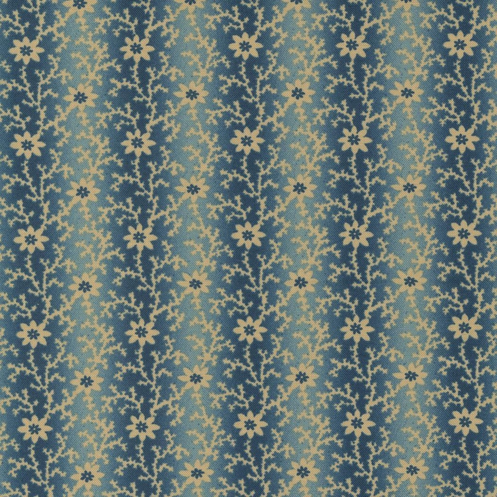 Kates Garden Gate Floral Stripe Teal by Betsy Chutchian for Moda Fabrics