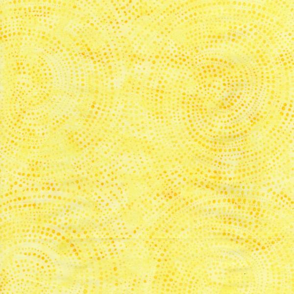 Tonga Batik Spiral Dots Canary From Timeless Treasures