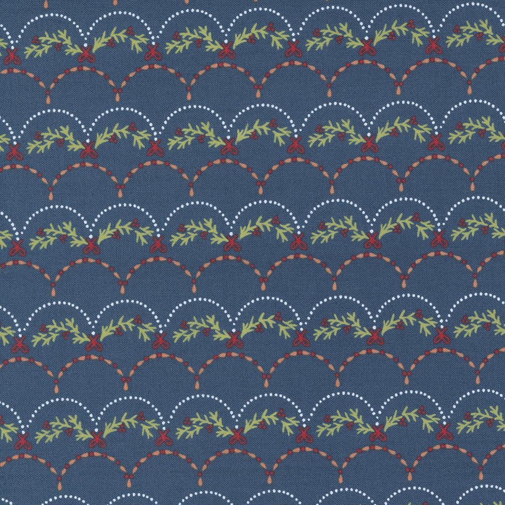 Joyful Joyful Garland Scallop Midnight By Stacy Iest Hsu For Moda Fabrics