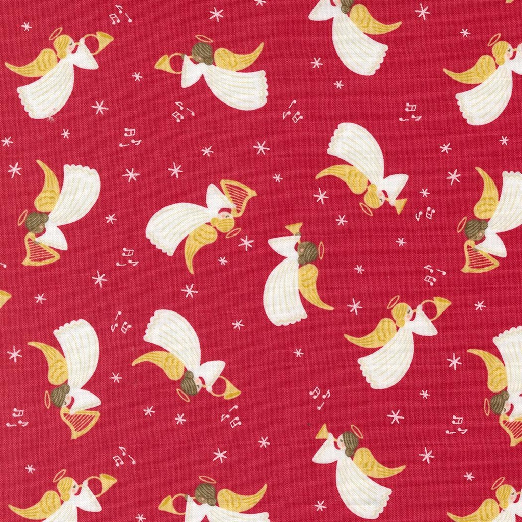 Joyful Joyful Angels Poinsettia Red By Stacy Iest Hsu For Moda Fabrics