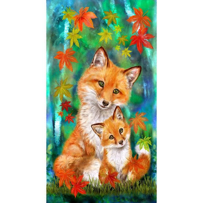 Auburn Fox Mom Fox & Cub Panel By Kayomi Harai For Studio E