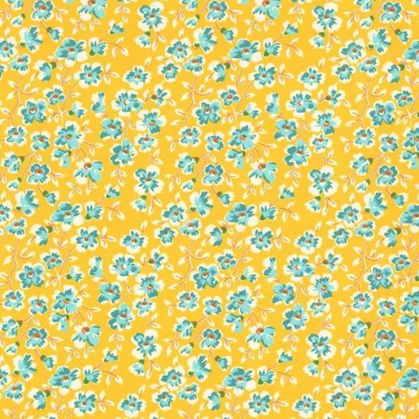 Sunnyside Farm Floral Yellow By Debbie Beaves From Flowerhouse For Robert Kaufman Fabrics