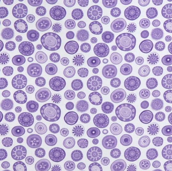 Folktown Cats Dot Purple/White From Benartex
